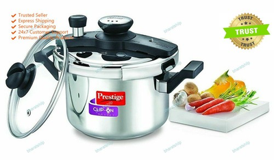 #ad Prestige Clip On Mini Induction Base Print Cooker with Lid 101.4oz Metalic $88.54