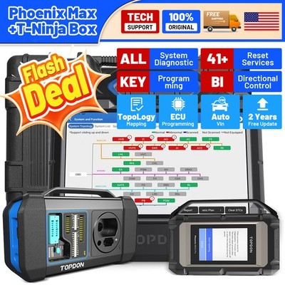 Bundle TOPDON Phoenix Max & T-Ninja Box Ultra Diagnostic Scanner Key Programming