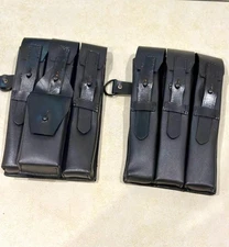 WWII WW2 GERMAN ARMY Bullet Bag Leather MP38 MP40 AMMO POUCH HOLDER PAIR LEATHER