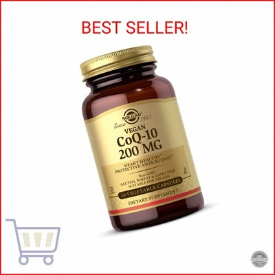 Solgar Vegetarian CoQ-10 200 mg, 60 Vegetable Capsules - Heart Healthy, Protecti