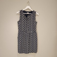 J. Crew Navy White Heart Sleeveless Dress - Size 6