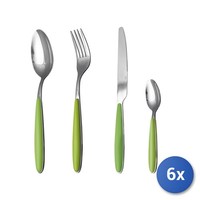 6X Gabeln Pauline Home Edelstahl Und Kunststoff Griff GrüN, Rauten