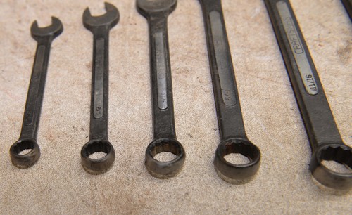 Rare Craftsman combination wrench set vintage blue metal box 1930's logo label - Picture 9 of 12