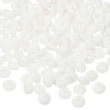 180 Pcs Bulk Silicone Lentil Beads, 12mm Abacus Beads, White
