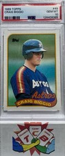 1989 Topps - Craig Biggio #49 (RC) Rookie Card Astros PSA 10