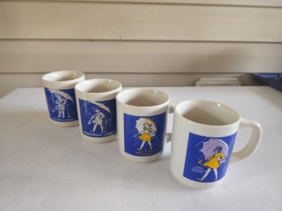 Morton Salt ''When it Rain it Pours'' Coffee Mug Collection of 4