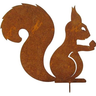Gartenfigur Eichhörnchen Rost Gartendeko Tier Metall 22 cm