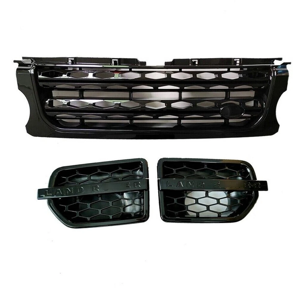 Сетчатые боковые вентиляционные отверстия передней решетки 3 шт подходят для Land Rover Discovery 4 LR4 2014-2016 - Изображение 2 из 4