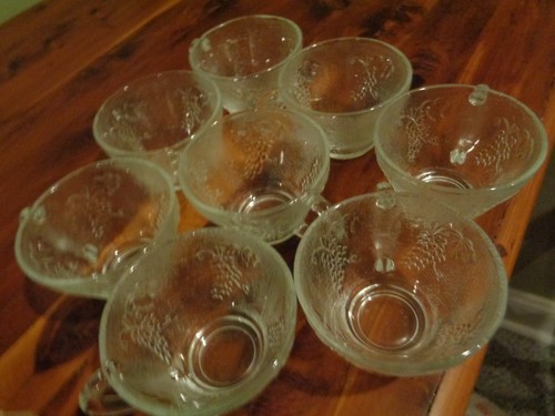 Vintage Gibson Romance Clear Glass 27 Piece Pedestal Punch Bowl Set Service 12 - Picture 19 of 24