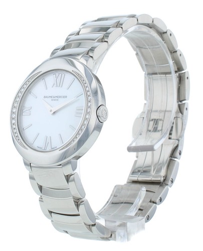 Baume & Mercier Promesse 30 mm Quarz weißes MOP Zifferblatt Damenuhr M0A10160 - Bild 3 von 8