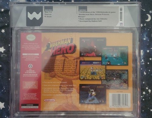 Bomberman Hero Nintendo 64 N64 Factory Sealed New WATA 9.4 A+ Graded - VGA CGC - Picture 2 of 2