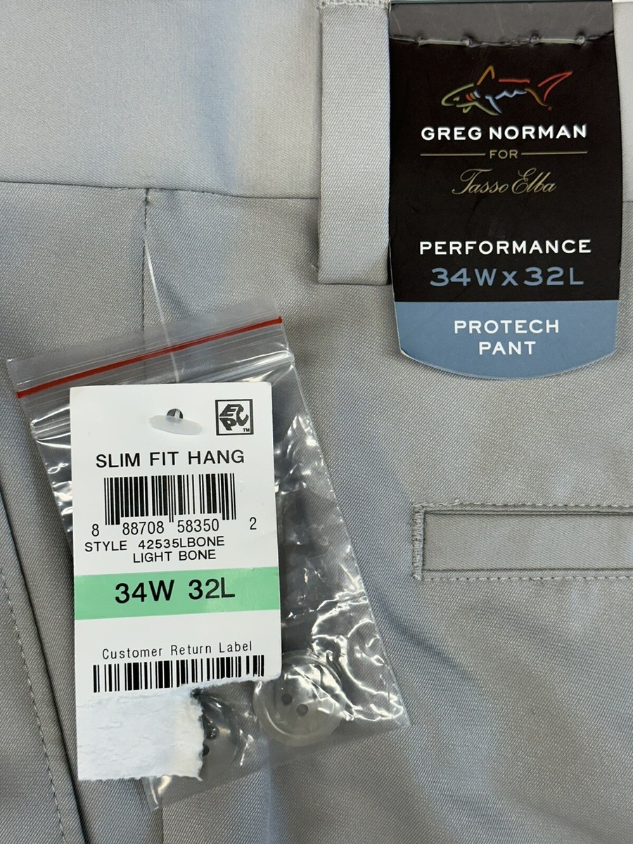 Men's Pants GREG NORMAN ProTech RapiDry Golf Tan Khaki Light Tasso