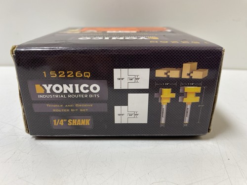 3/4" 2 Bit Tongue and Groove Router Bit Set - 1/4" Shank - Yonico 15226q - Picture 3 of 7