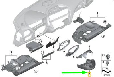 BMW F82n M4 Verkleidung Lenksäule unten 61316823467 online kaufen  