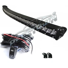 42Inch 210W Single Row Curved Spot Flood LED Light Bar Offroad Boat Car Trcuk 43