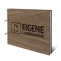 Hochzeit GäStebuch Holz Gravur Individuell Holzcover A4 Quer - Eigene Gravur