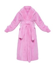 Prettylittlething Plus Candy Pink Faux Fur Maxi Coat