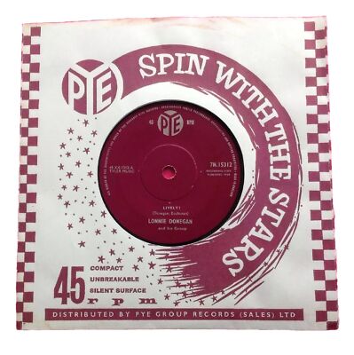 E164, Lively!, Lonnie Donegan, 7'' 45rpm Single, Very Good Plus Condition