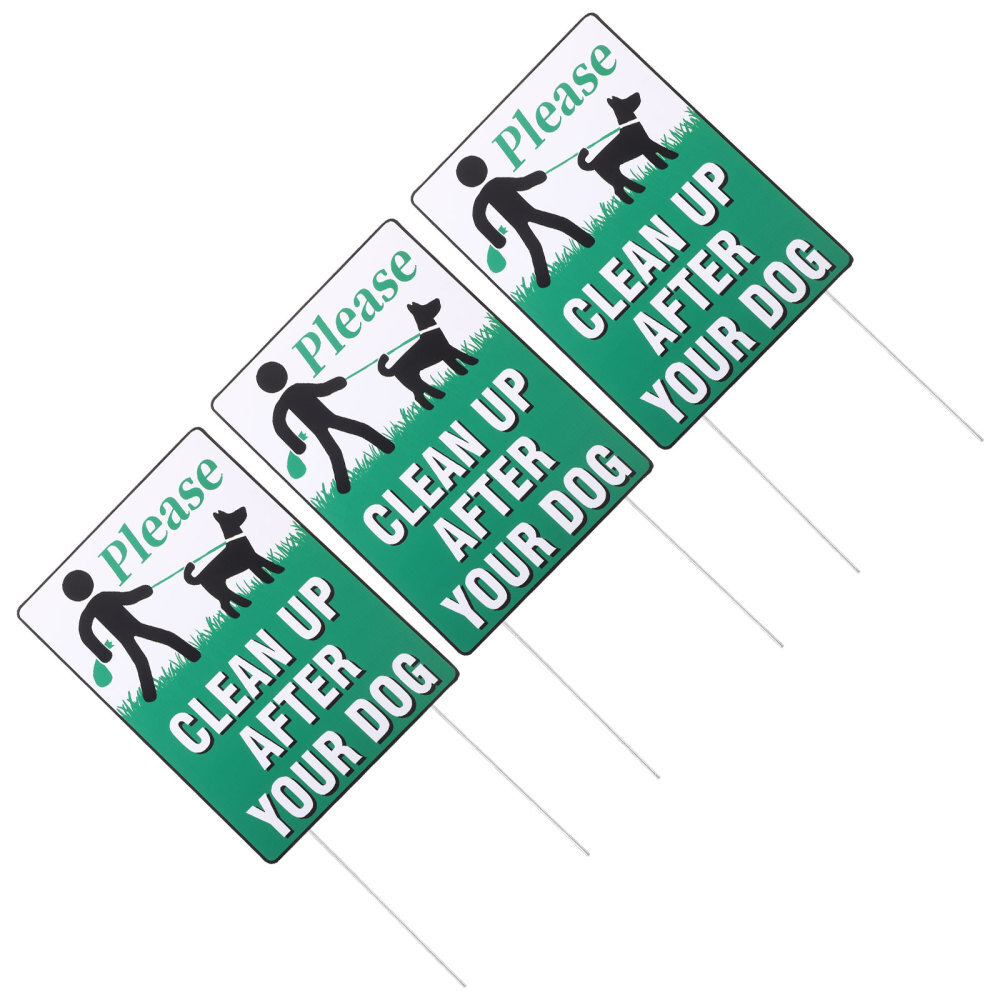 12 Pcs Plastic Lawn Warning Signs for Yard Please Pick up Your Dog Poop