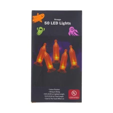 50 CT Halloween String Lights Choose Color Solid Orange Purple New