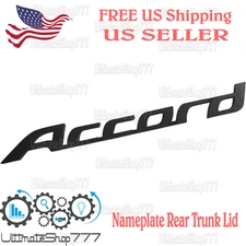 Rear ACCORD Nameplate Matte Black Badge Sport Emblem for Trunk Lid Honda
