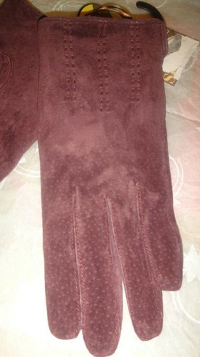 Sainsburys TU Purple Suede Leather Gloves Lined Medium-Large | eBay
