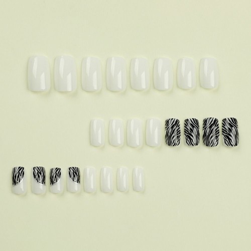 Zebra Stripe False Nails French Press on Nails New Nail Tips Women Girls - Bild 5 von 7