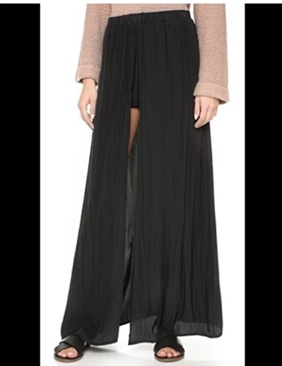 Maxi Skort Ella Moss Negro Sólido Ligero Talla Pequeña Foto 2 de 4