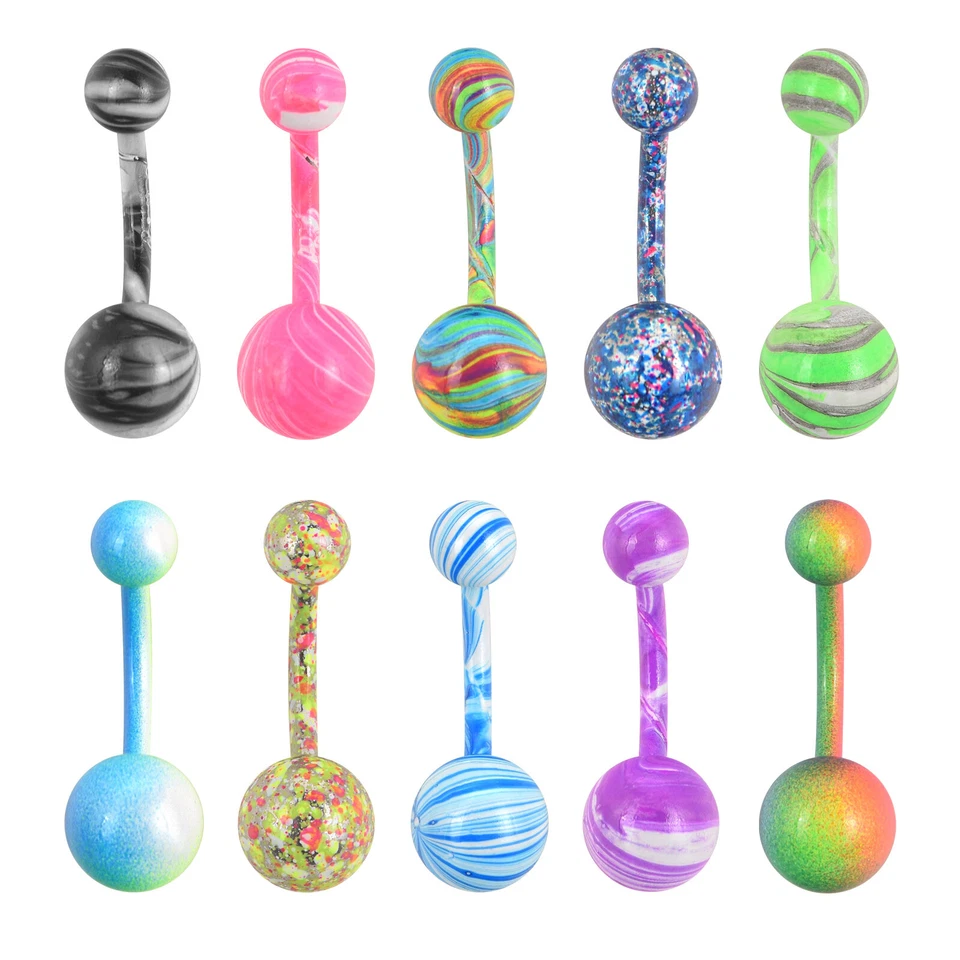 5-100 шт. 14G кольцо на пупок хирургическая сталь изогнутая штанга опал драгоценный камень кольцо для пупка - Изображение 2 из 4