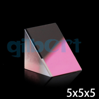 5x5x5mm Optical Glass Triangular K9 Prism Lens With Reflecting Film