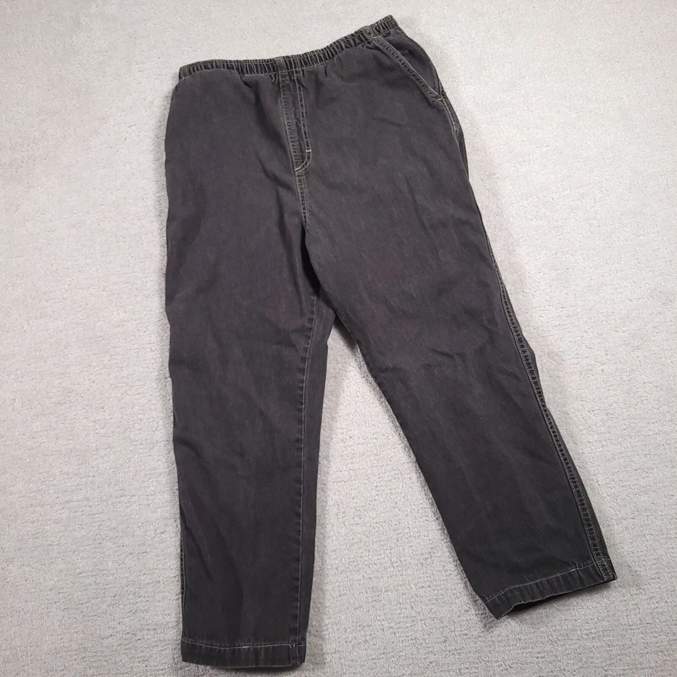 Vintage White Stag Elastic Stretch Pull On Pants Womens 10 Charcoal Hemmed 25.5" - Image 2 of 4