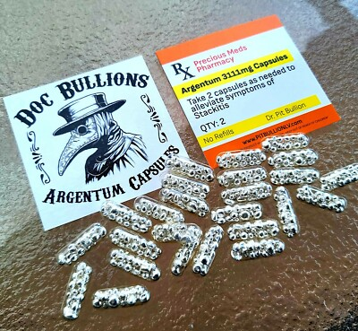 #ad Doc Bullions Argentum Capsules .999 Fine Silver Qty 2 Pack $29.99