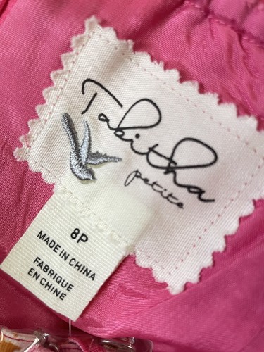 Anthropologie Tabitha Ikat print Strapless fit and flare Mini Dress Size 8P pink - Picture 10 of 11