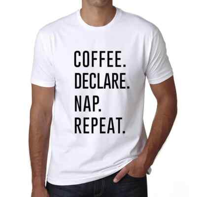 ULTRABASIC Herren T-Shirt Kaffee Nickerchen erklären Wiederholen Coffee Declare Nap