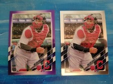 2021 Topps Chrome Update Purple Refractors + Base #USC92 Wilson Ramos Cleveland 