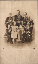 Postcard Real Photo RPPC European Family Photo Military Dignitary Unposted