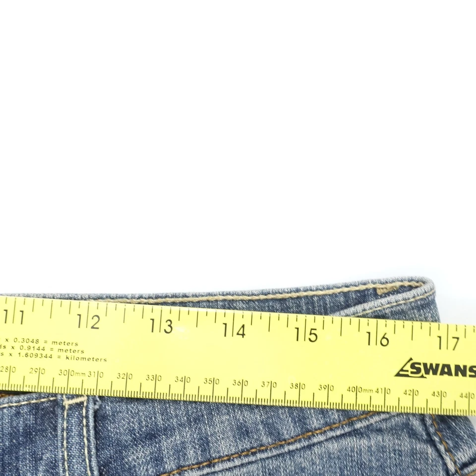 Pantalones de mezclilla para mujer Liz & Co 14 azul algodón elástico diseño de 5 bolsillos pierna recta Foto 4 de 4