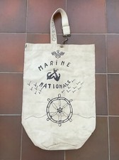 SAC A PAQUETAGE BLANC DÉCORÉ DE LA MARINE NATIONALE ANCIEN OCCASION N°4