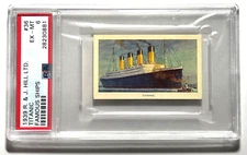 R.M.S. TITANIC CARD 1939 1940 R & J HILL FAMOUS SHIPS PSA 6 EX-MT CARD