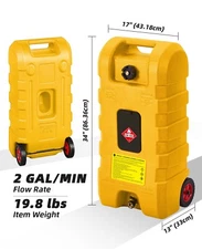 Fuel Caddy 15Gallon Portable Gas Fuel Tank Container with Manual Transfer Nozzle