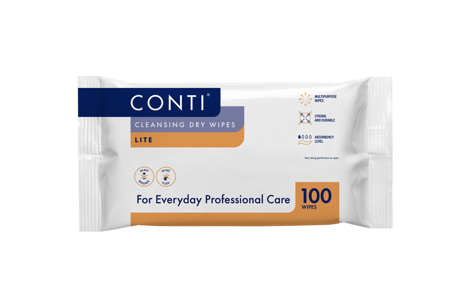 5 x Conti Lite Large Patient Vernacare Dry Wipes 30 x 28 cm 5 Packs