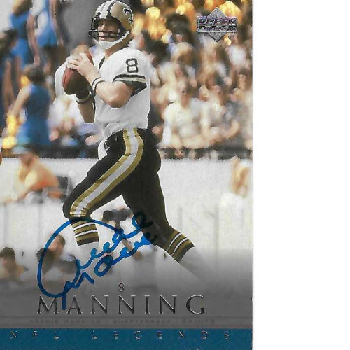 ARCHIE MANNING SIGNED 2000 UPPER DECK LEGENDS FOOTBALL #43 - NEW ORLEANS SAINTS