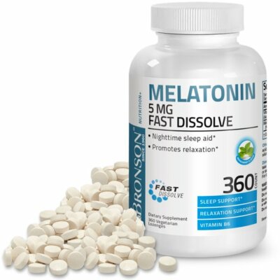 Melatonin 5mg Fast Acting Tablets with Vitamin B6 - Night Time Sleep Aid - Promo