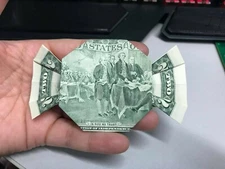 A  Money Candy Origami - made from a Two Dollar Bill (LOVELY GIFT)