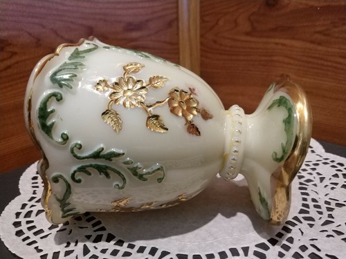 ANTIQUE 4 PIECE NORTHWOOD CUSTARD GLASS SUGAR, CREAMER & BUTTER DISH/LID SET - Picture 9 of 12
