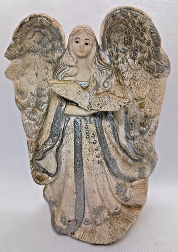 Weißer Engel Figur mit Taube - Keramik 6 Zoll - Bild 1 von 4