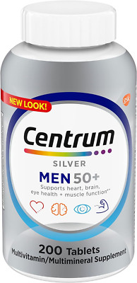 Silver Men's 50+ Multivitamin - Vitamin D3, B-Vitamins and Zinc  - 200 Tablets