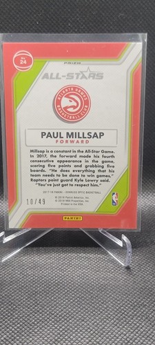 Paul Millsap 2017/18 Donruss #24 Panini Prizm Optic All-Stars Blue /49 Atl Hawks - Picture 2 of 2