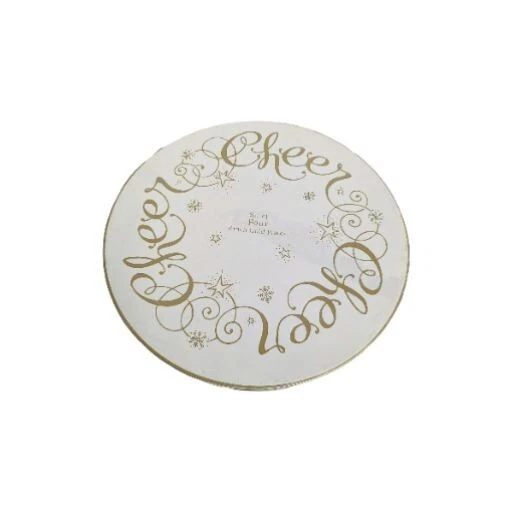 Juego de 4 Platos Blancos "Letras Doradas Saludos" 8 pulgadas con Juego de 8 tazas de café a juego Foto 2 de 4