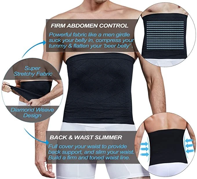 Cinturón de control de cintura para hombres firme control de abdomen compresión adelgazante modelador corporal Foto 3 de 4